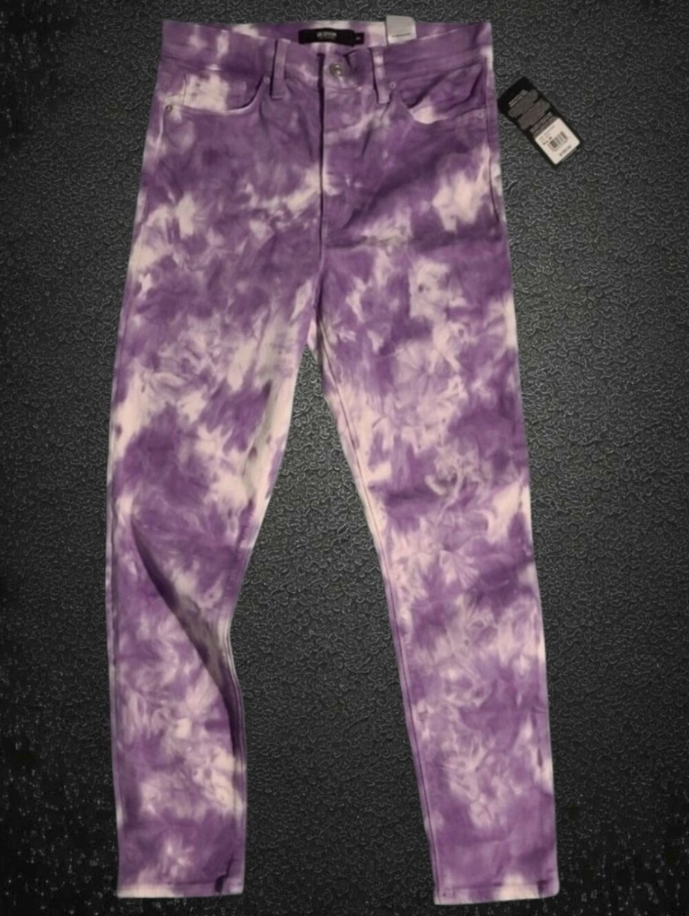 🖤 NWT Hudson Barbara High Rise Super Skinny Jeans Purple Tie Dye Size 30